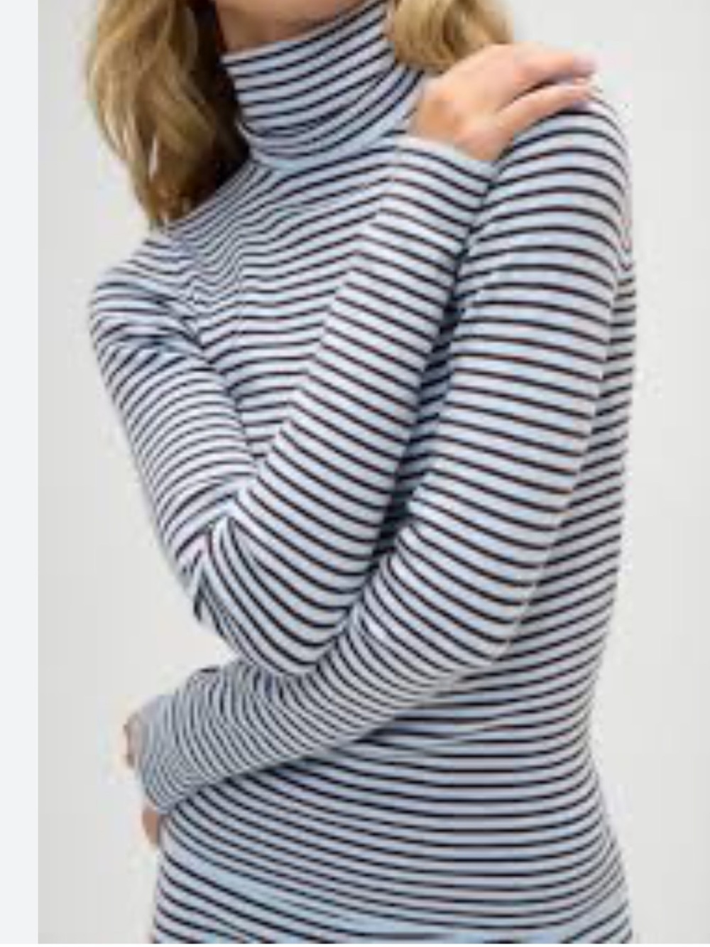 Frankie's Tucker Knit Bikinis Montauk Stripe Turtleneck Sweater